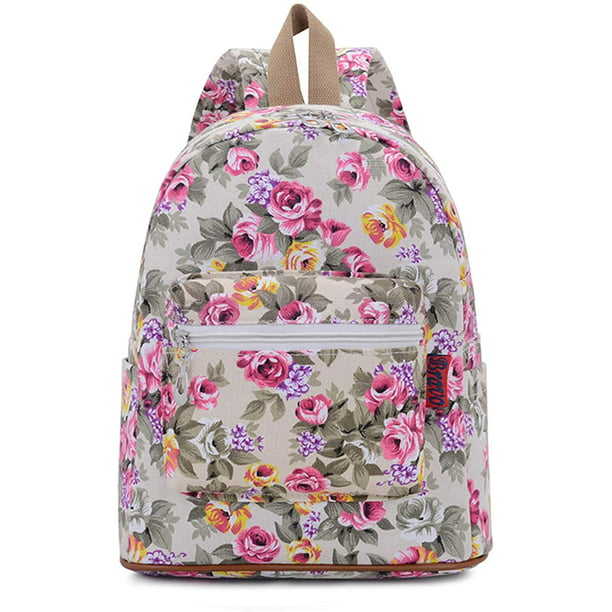 Casual Small Backpack Rucksack Lightweight Camping Bag Bookbag for Boy Girl Flower 
